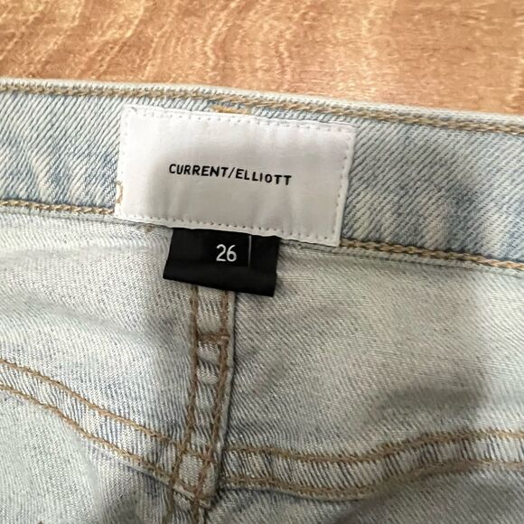 Current Elliot The Vintage Cropped Jeans Size 26 Blue Light Wash Distressed Slim - Picture 5 of 9